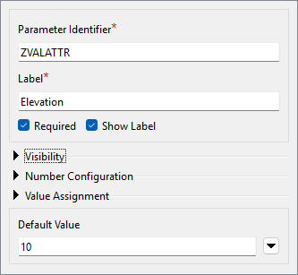 Automatically-created user parameter definition